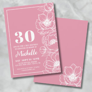 Invitation Floral Pink 30e anniversaire