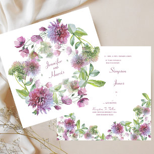 Invitation Floral pourpre mariage
