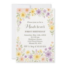 Invitation Floral Premier anniversaire