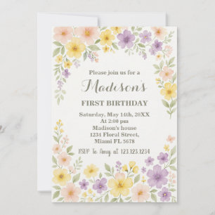 Invitation Floral Premier anniversaire
