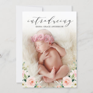 Invitation Floral Présentation des annonces de naissance de l