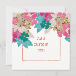 Invitation Floral printemps mignon girly moderne