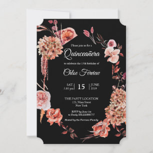 Invitation Floral Quinceañera