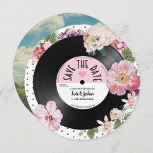 Floral retro vinyle Enregistrer photo Enregistrer 