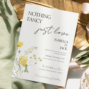 Invitation Floral Rien de fantaisie juste aimer Mariage