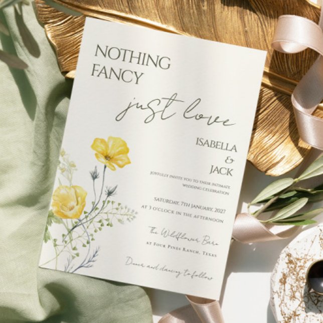 Invitation Floral Rien de fantaisiste juste amour Mariage  (Créateur téléchargé)