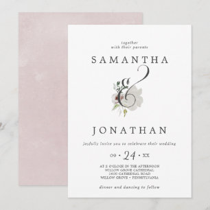 Invitation Floral Romance Ampersand Mariage