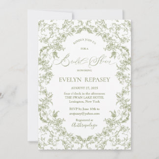 Invitation Floral Romance Chinoiserie Eucalyptu Fête des mari