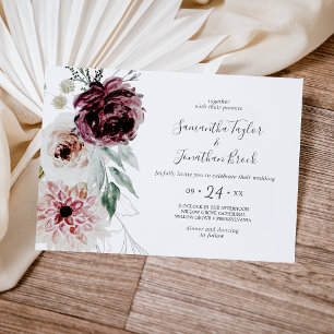 Invitation Floral Romance Mariage horizontal