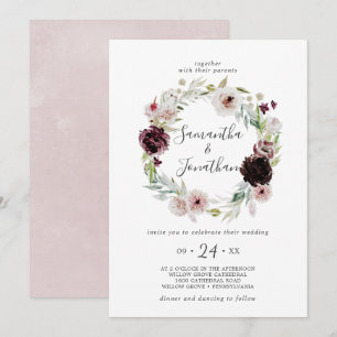 Invitation Floral Romance Wreath Mariage