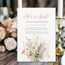 Floral rose C'est un Baby shower féminin