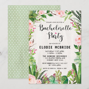 Invitation floral rose Succulent Fiesta