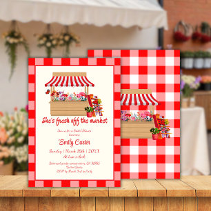 Invitation Floral rouge Elle est fraîche de la Fête des marié