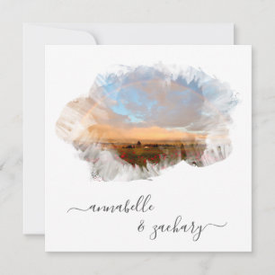 INVITATION *~* FLORAL + RSVP - QR RAINBOW AR11 BEACH MARIAGE