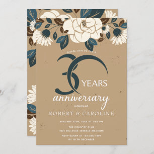 Invitation Floral Rustic 30e anniversaire de Mariage