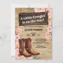 Floral Rustic Boots Baby shower