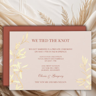 Invitation Floral Rustic intemporel Nous avons noué le noeud