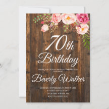 Floral Rustic Wood 70e anniversaire