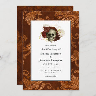 Invitation Floral Rustique Damask Mariage gothique