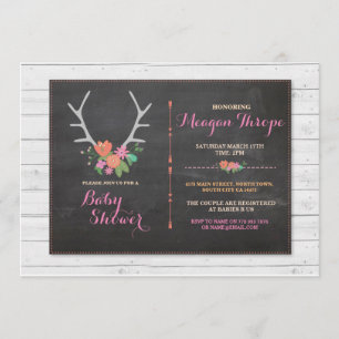 Invitation floral rustique de rose de mâle de baby