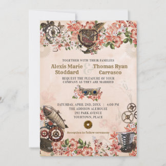 Invitation Floral Steampunk