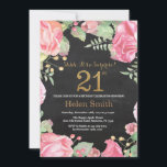 Invitation Floral Surprise 21e Anniversaire Parties scintilla<br><div class="desc">Floral Surprise 21e Invitation d'anniversaire pour les femmes. Aquarelle Fleurie Botanique. Parties scintillant or. Pies Roses Fleurs Florales. Anniversaire adulte. Arrière - plan de tableau de bord. Pour plus de personnalisation,  cliquez sur le bouton "Customiser" et utilisez notre outil de conception pour modifier ce modèle.</div>