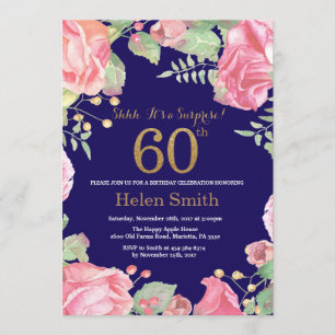 Invitation Floral Surprise 60e anniversaire Gold Parties scin