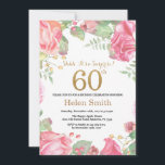 Invitation Floral Surprise 60e anniversaire Parties scintilla<br><div class="desc">Floral Surprise 60e anniversaire Invitation pour les femmes. Aquarelle Fleurie Botanique. Parties scintillant or. Pies Roses Fleurs Florales. Anniversaire adulte. Pour plus de personnalisation,  cliquez sur le bouton "Customiser" et utilisez notre outil de conception pour modifier ce modèle.</div>