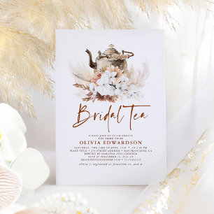Invitation Floral Terracotta Boho Fête des mariées Tea Party