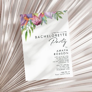 Invitation Floral tropical coloré   Bachelorette