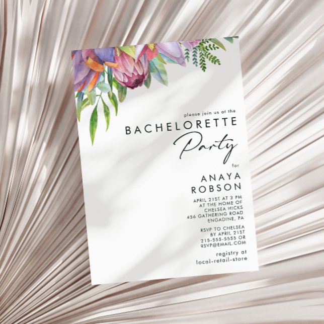 Invitation Floral tropical coloré | Bachelorette (Créateur téléchargé)
