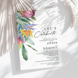Invitation Floral tropical coloré   Célébrons