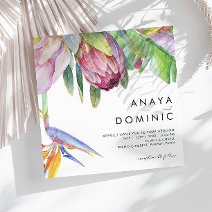 Invitation Floral tropical coloré   MARIAGE CARRÉ