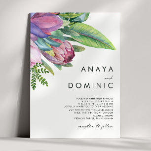 Invitation Floral tropical coloré   Mariage traditionnel