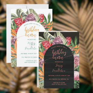 Invitation Floral tropical Luau 2 Anniversaire