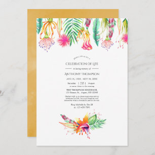 Invitation Floral Tropical Summer Celebration of Life Photo