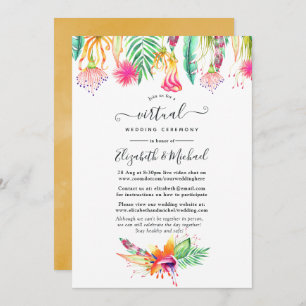 Invitation Floral Tropical Summer Online Mariage virtuel