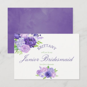 Invitation Floral Ultra Violet Soyez Ma Jeune Femme D'Accueil