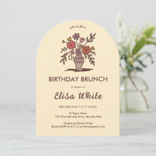 Invitation Floral Vase Rustique Whimsical Arch Personnalisé A