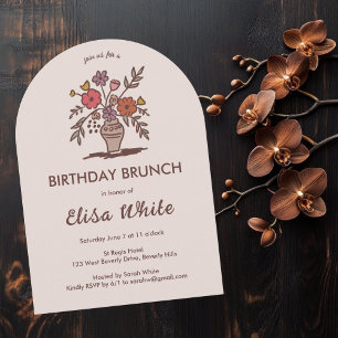 Invitation Floral Vase Rustique Whimsical Arch Personnalisé A