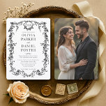 Invitation Floral Victorian French Black White Photo Wedding<br><div class="desc">Share your love story with this black and white Victorian French photo wedding invitation accented with refined floral detailing. The monochrome palette adds timeless elegance, while the vintage French inspired motifs create a sophisticated and romantic presentation. A balanced layout keeps your photo and details beautifully organized and fully print ready....</div>