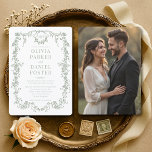 Invitation Floral Victorian French Sage Green Photo Wedding<br><div class="desc">Share your wedding details in timeless style with this sage green Victorian French photo invitation accented with romantic floral detailing. Soft botanical tones pair with intricate vintage motifs to create a refined and graceful presentation. The balanced layout highlights your photo while keeping every detail clear, elegant, and fully print ready....</div>