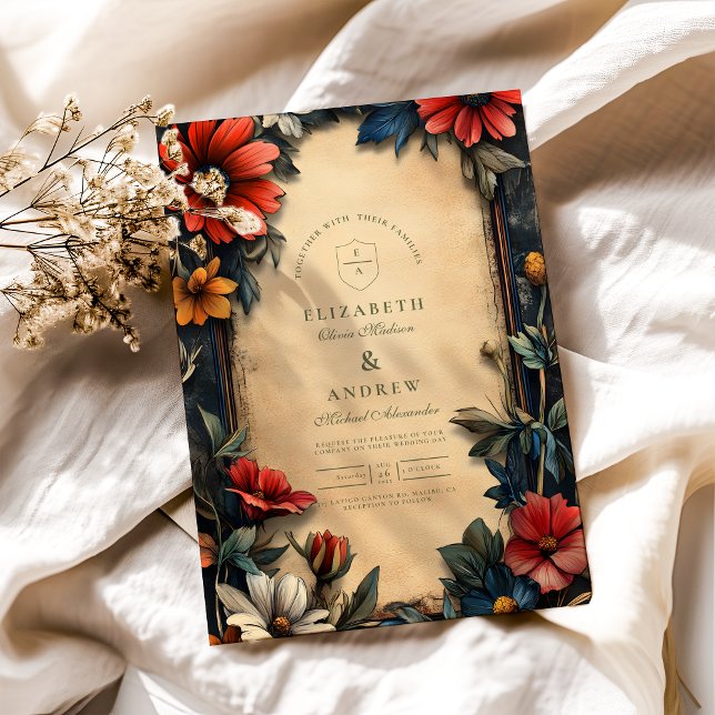 Invitation Floral victorien Art Nouveau Mariage (Créateur téléchargé)