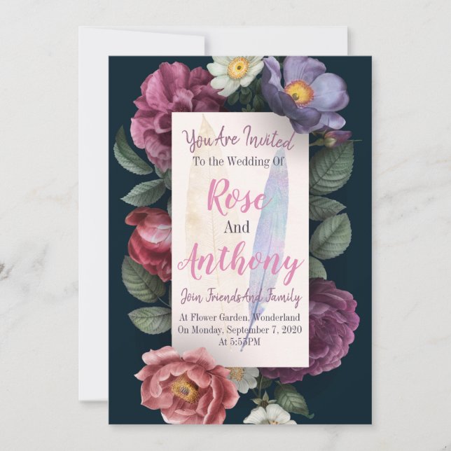 Invitation Floral vintage (Devant)