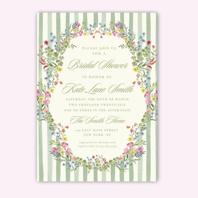 Invitation Floral Vintage Bridal Shower Invitation: Editable  (Créateur téléchargé)