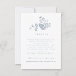 Invitation Floral Vintage Élégant Script Détails du Mariage