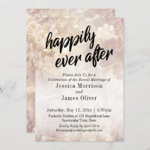 Invitation Floral vintage Heureusement Jamais Après La Récept