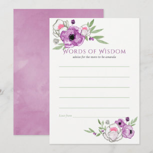 Invitation Floral Violet et Sage Baby shower Maman Conseil