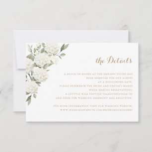 Invitation Floral White Hydrangea Greenery Détails du Mariage