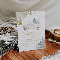 Floral Winter Snowman fête d'anniversaire